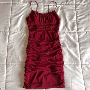 Hello Molly Body-con Dress - Wine Color